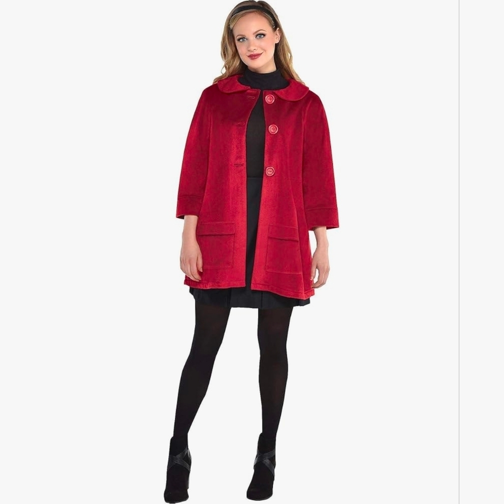 Halloween Costume! Chilling Adventures Of Sabrina Vibrant Red Women's Cape Coat